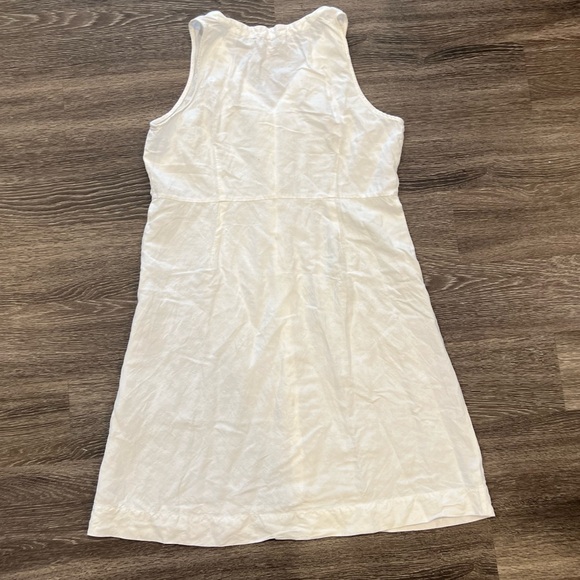 LOFT white linen Sleeveless Button Dress - Picture 3 of 3